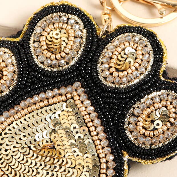 Beaded Pawprint Keyring and Bag Charm
