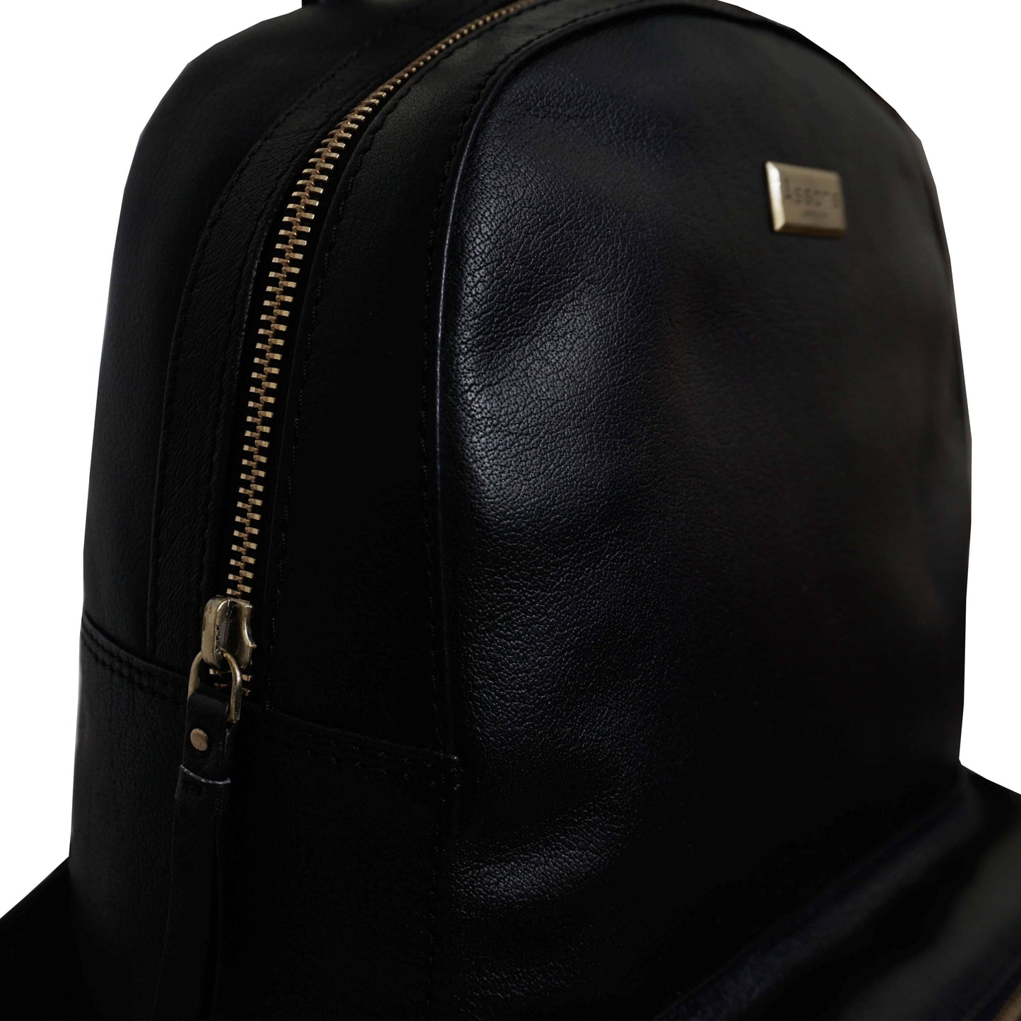 'EDEN' Black Nappa Small Leather Zip Top Backpack