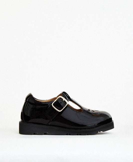 Luna Black Patent Girls Kids Shoe
