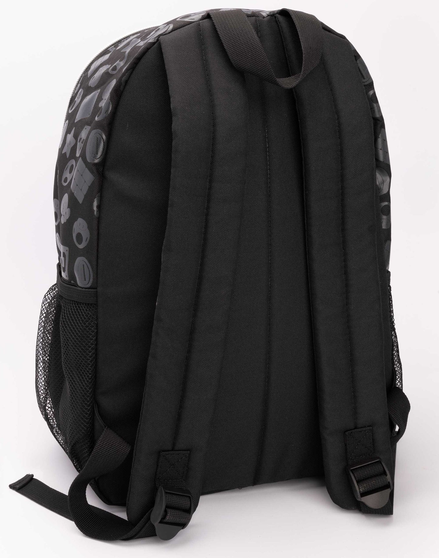 Nintendo Boys Black Logo, Mario Placement Print / Moulded Toad Zipper Backpack (One Size)