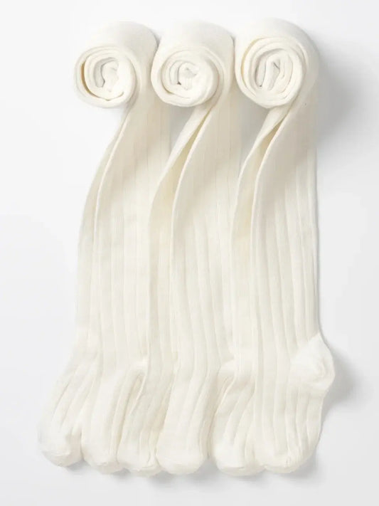 Ivory Kids School Tights - Ribbed