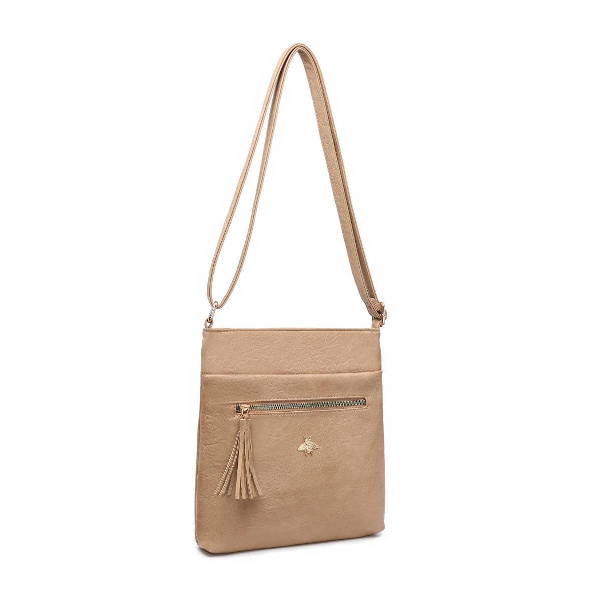 B23013 Cross Body Handbag with zip top sections