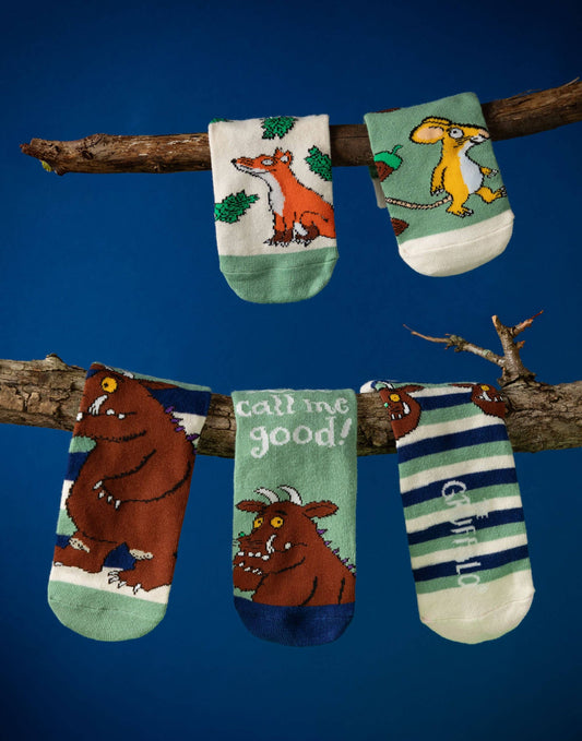 Gruffalo & Friends Unisex Kids Multicoloured Multi Character Calf Socks Set of 5