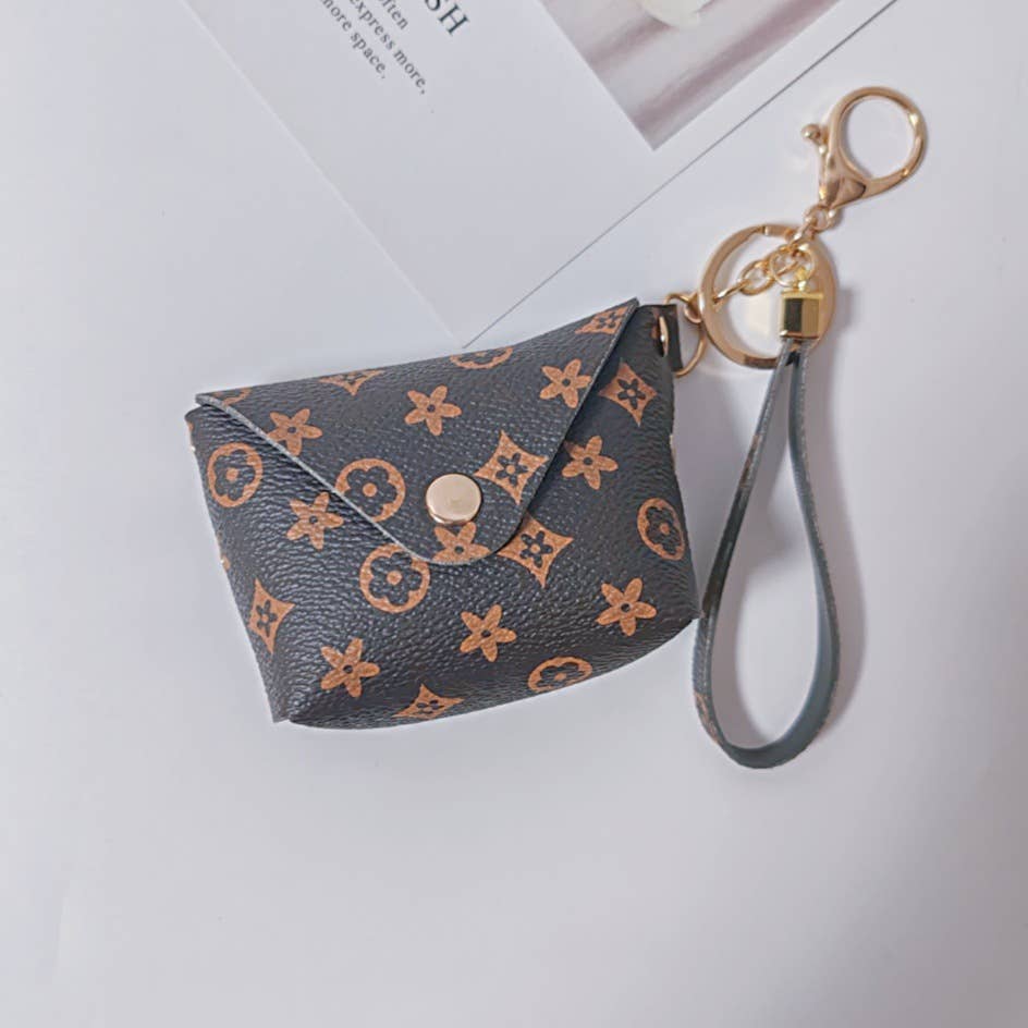 Creative Tweed Mini Coin Pouch Keychain