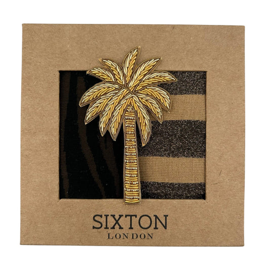 Brown Savannah & Berlin sock box duo with Palm Tree