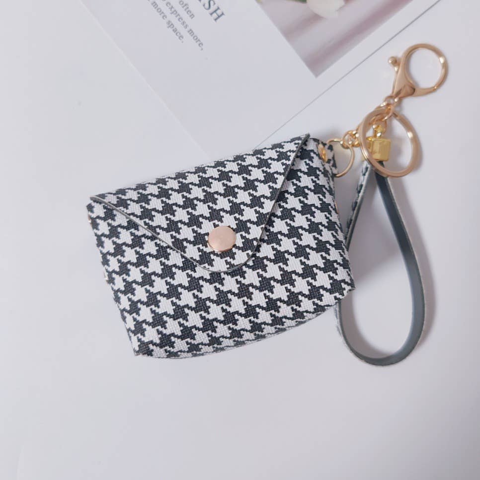Creative Tweed Mini Coin Pouch Keychain