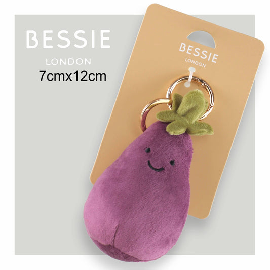 PLUSH AUBERGINE BAG CHARM