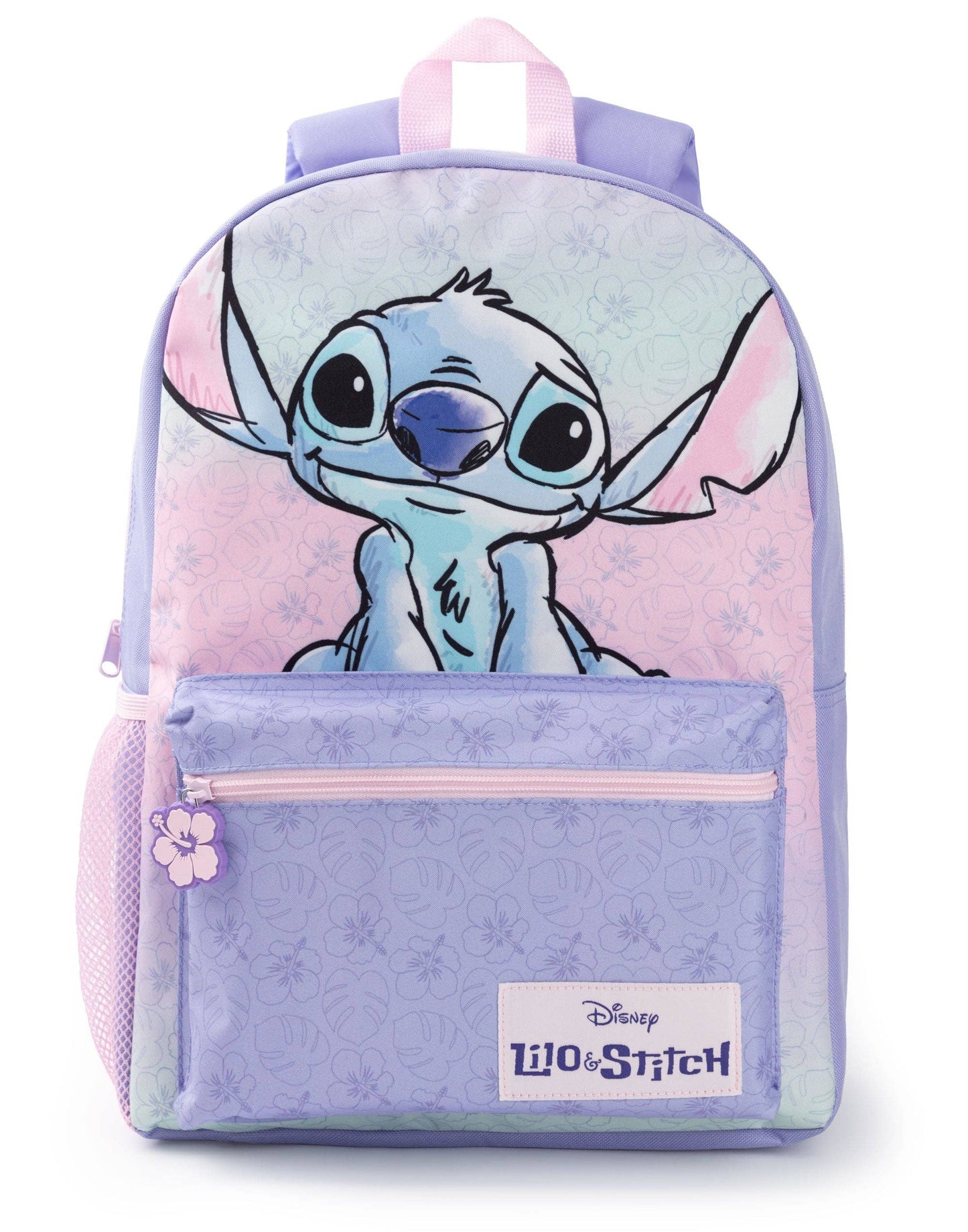 Disney Girls 'Stitch' Pastel Floral Purple Backpack