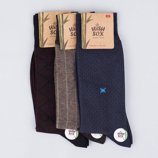 Premium Bamboo Crew Socks for Men – 3 Pair Set (Belle)