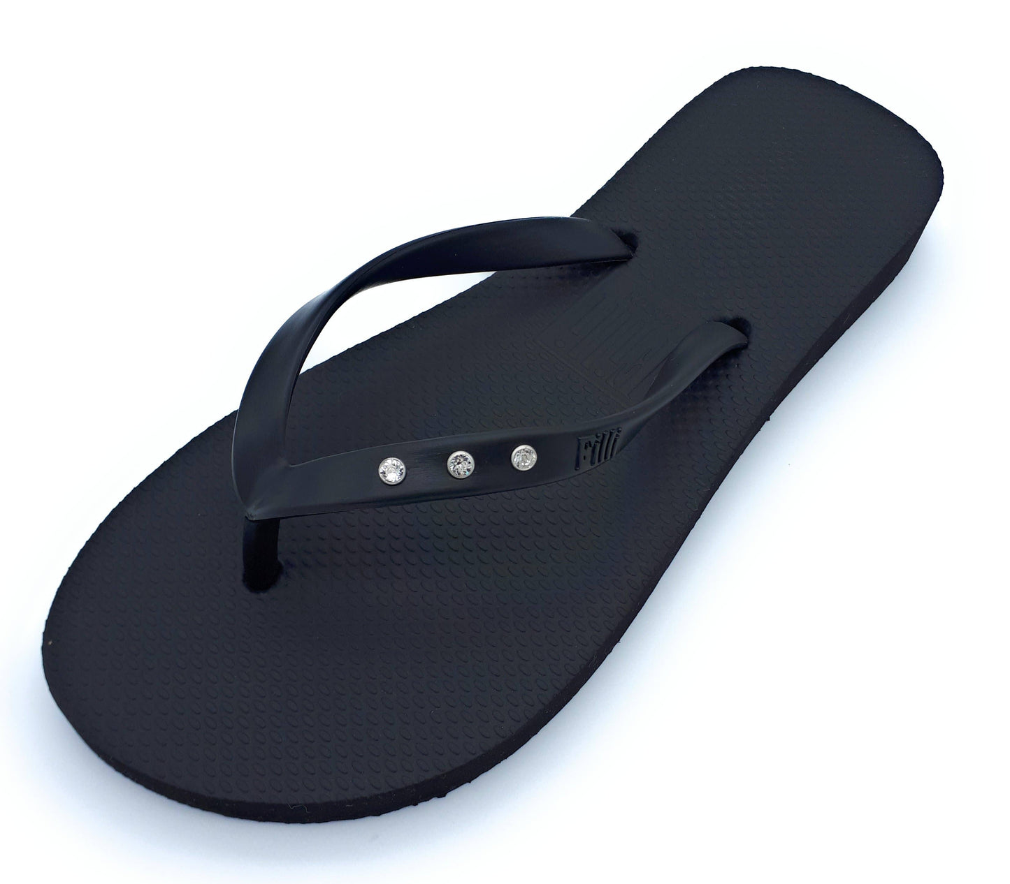St Tropez Crystal Flip Flops - Black