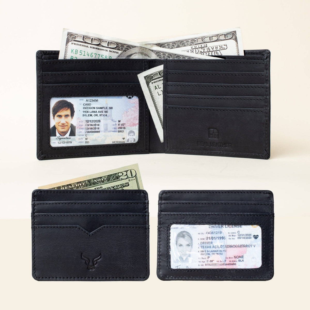 Assots London 'THE PRESTIGE COMBO' Black Genuine Leather Wallet & Cardholder Combo Gift Box