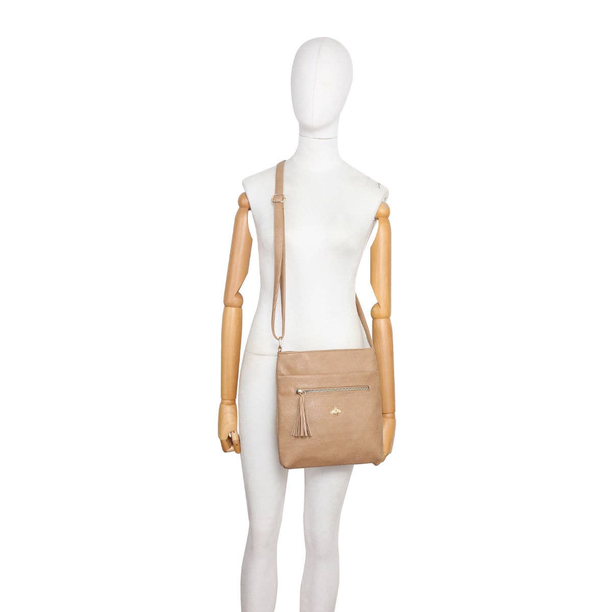 B23013 Cross Body Handbag with zip top sections