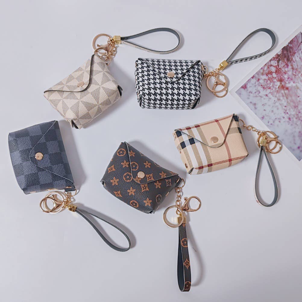 Creative Tweed Mini Coin Pouch Keychain