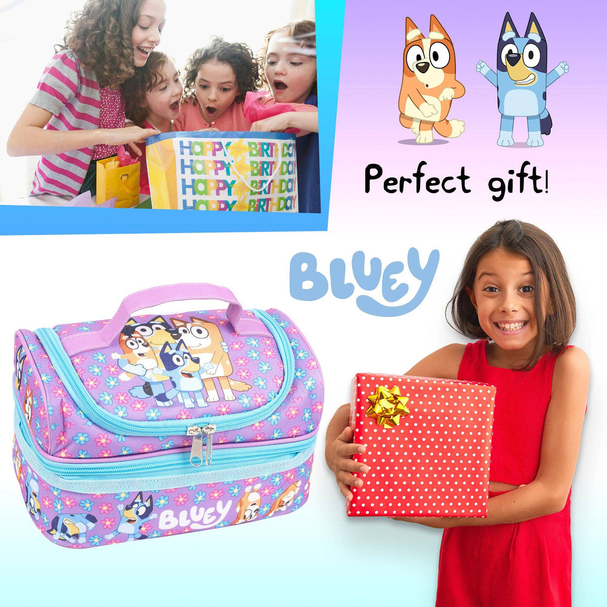Kids Lunch Bag - Bluey  - Nursery Packed Lunch Box