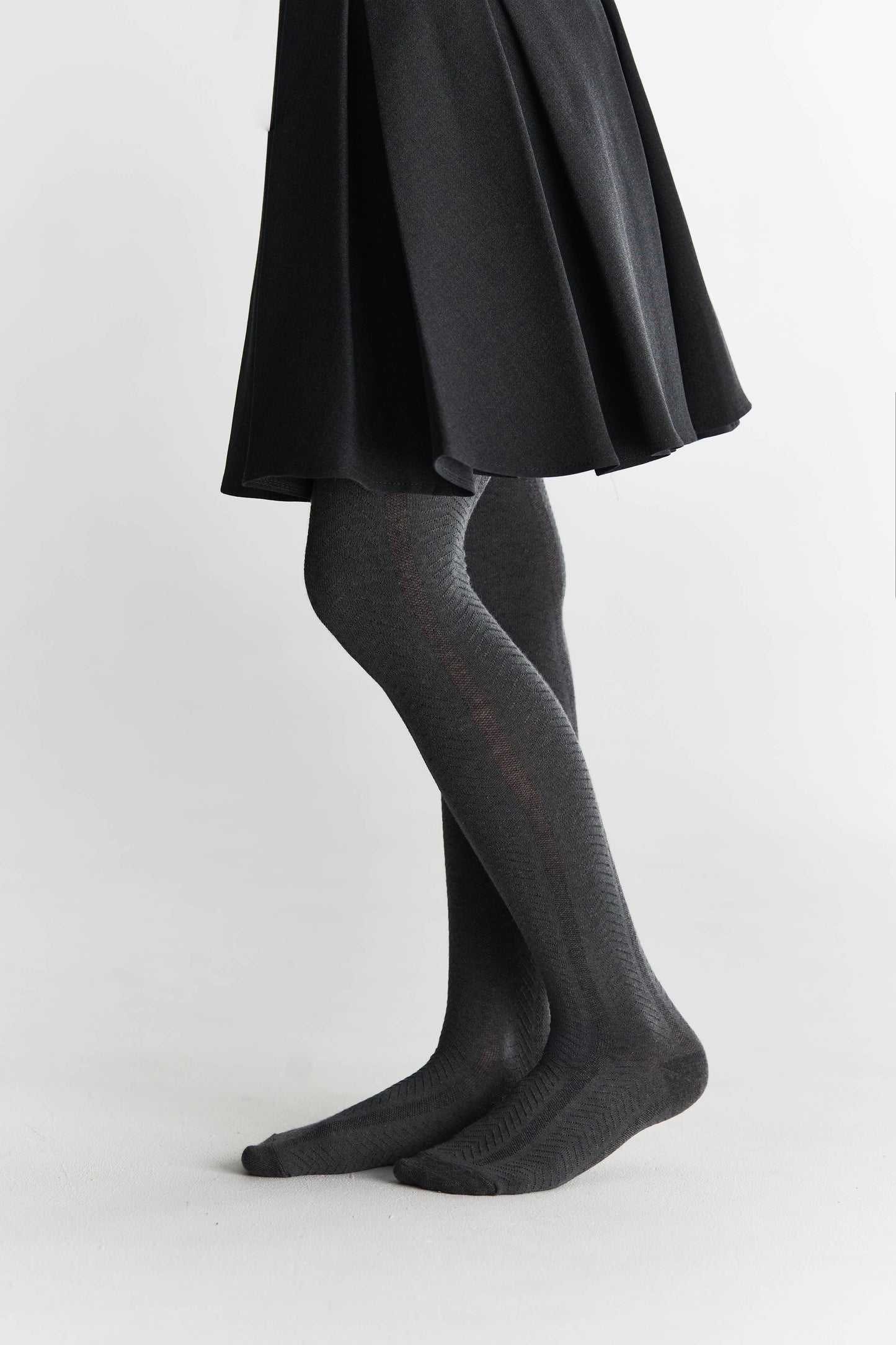 Dark Grey Kids School Tights - Plain