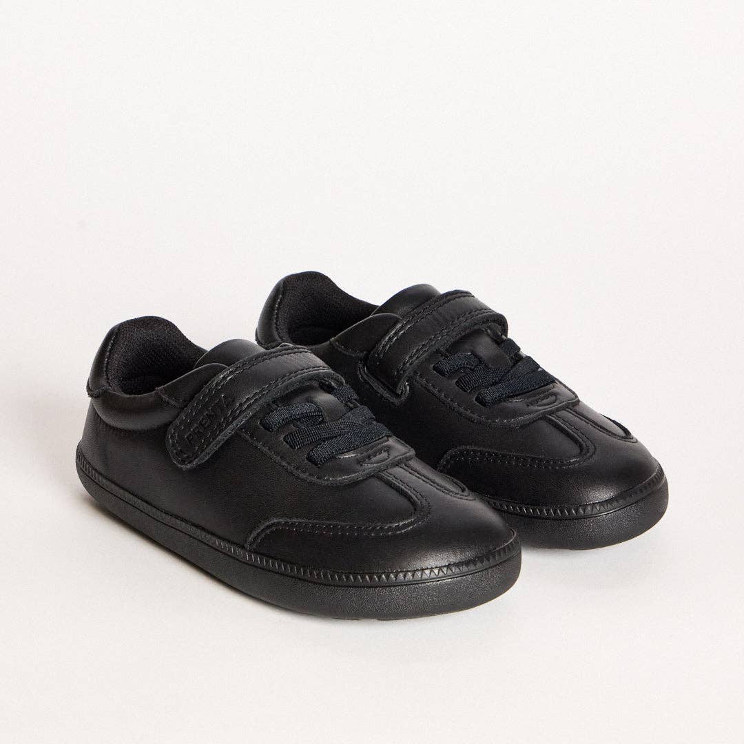 Kai Black Leather Pre-School Barefoot School Shoe