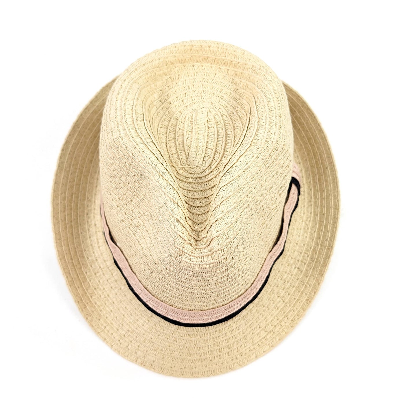 Childrens Foldable Trilby Hat - Pink Band (54cm)