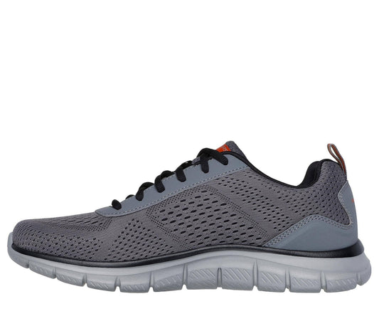 Skechers Lace Up Shoe For Men Track Leshur in Charcoal/Orange, 5.5-13