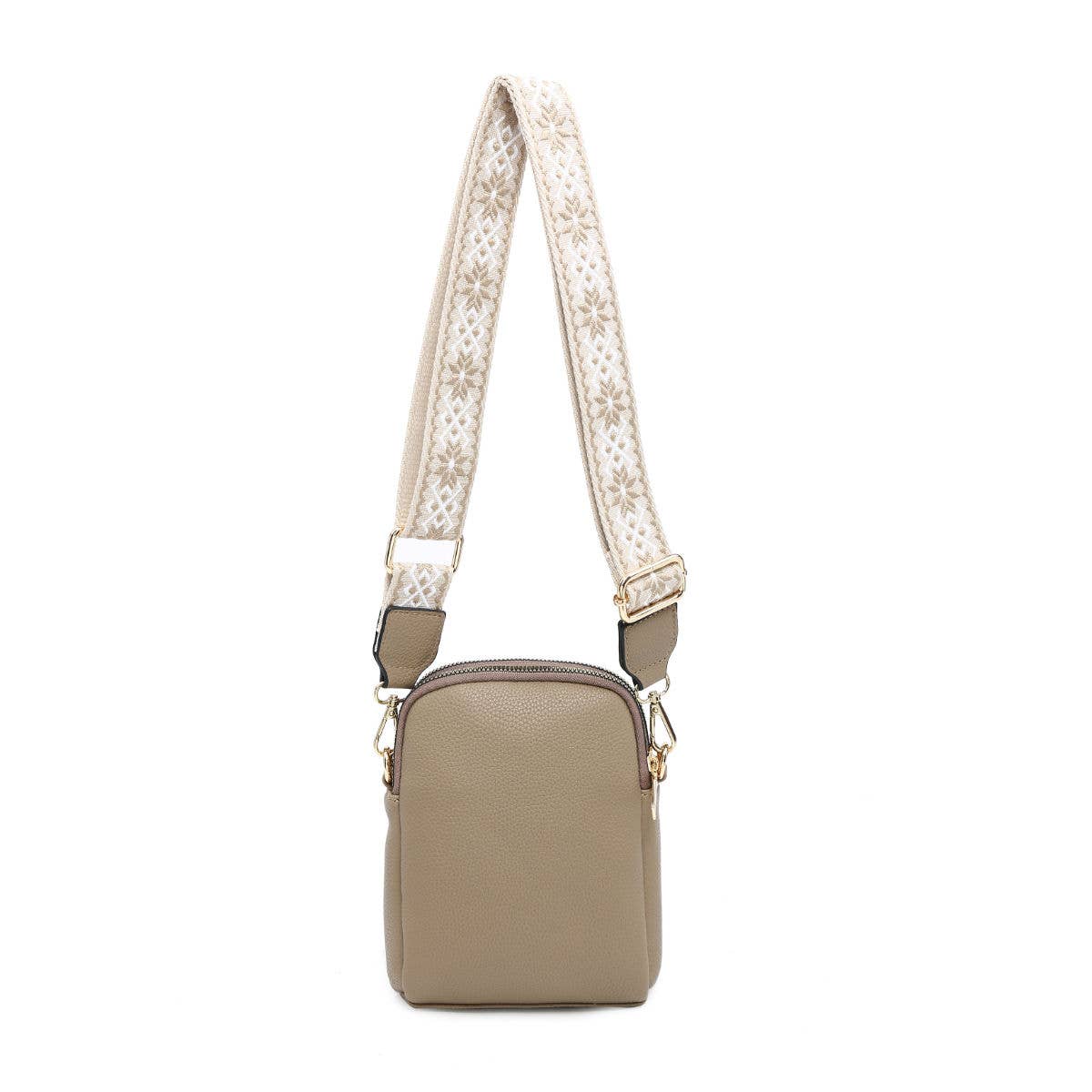 B23001 Bee Cross Body Handbag with double zip top sections