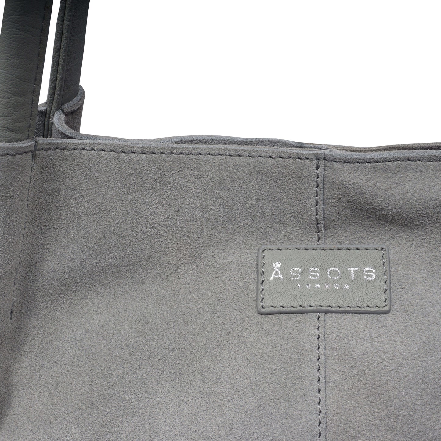 'DONNA' Grey and Metallic Silver Real Leather Unlined Desi