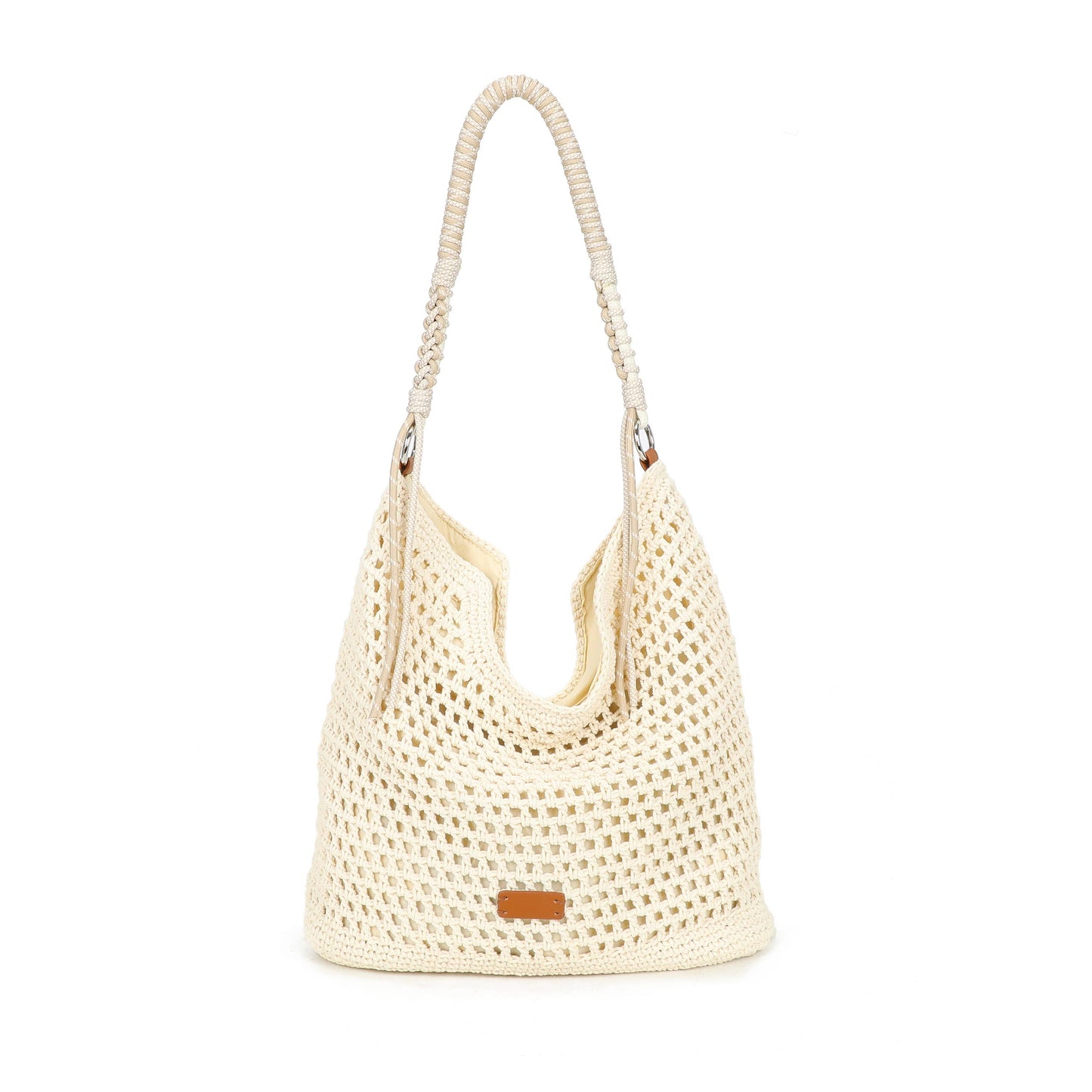 Crochet Hobo Bag with Rope Handle Detail