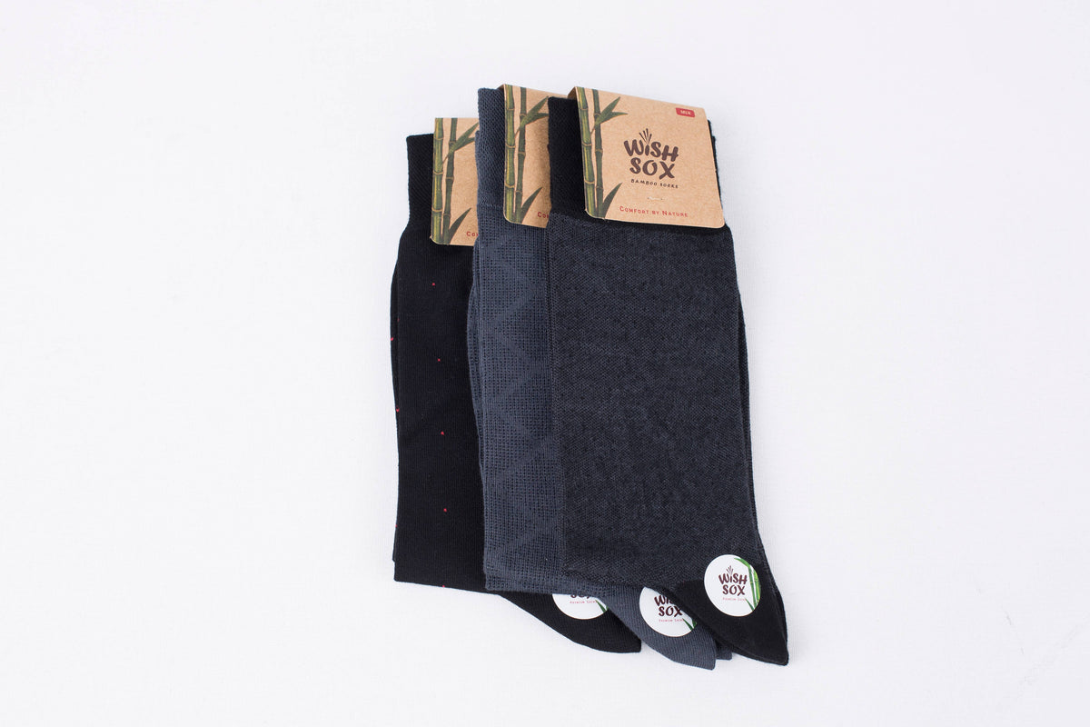 Premium Bamboo Crew Socks for Men – 3 Pair Set (Belle)