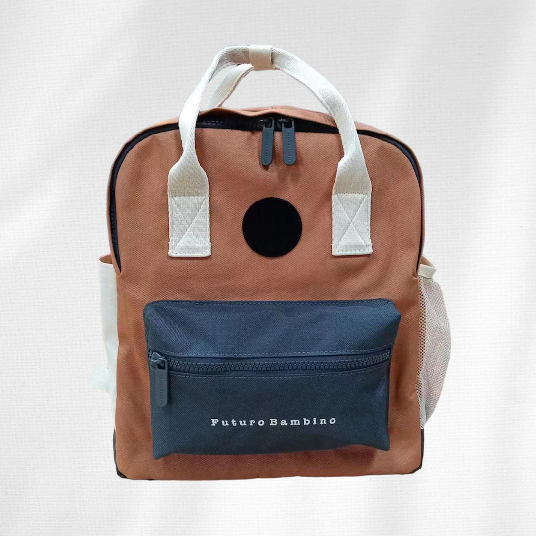 Kids Customisable Sustainable Backpack. Rust