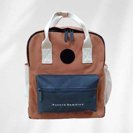 Kids Customisable Sustainable Backpack. Rust