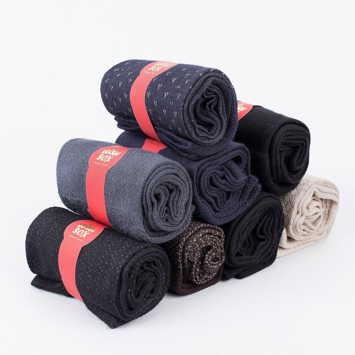 Bamboo Crew Socks Gift Box for Men – 8 Pairs | Classic Dress & Office Socks
