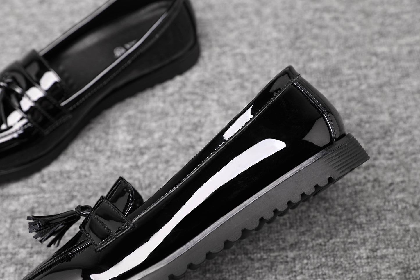 Women Black loafer (Patent)