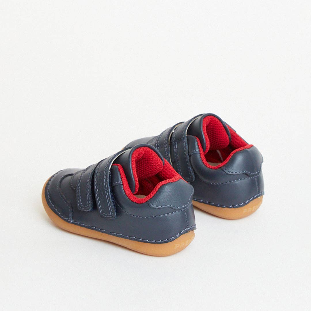 Rocket Navy Leather First Walker Trainer