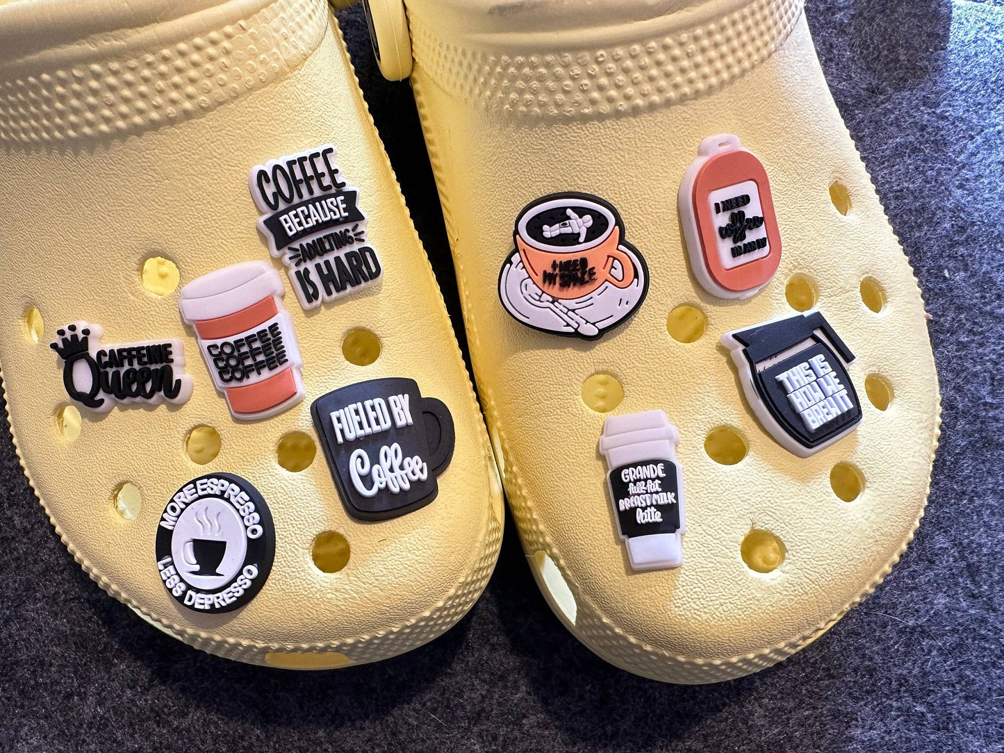 Coffee and Friends Theme Shoe Charms Best Quality JuliesDecalDesign