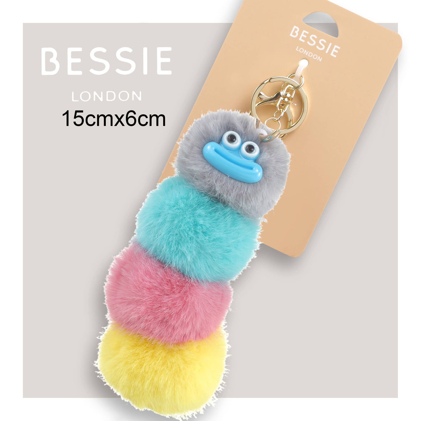 RAINBOW CATERPILLAR KEYCHAINS CHARM
