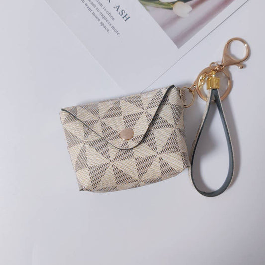 Creative Tweed Mini Coin Pouch Keychain