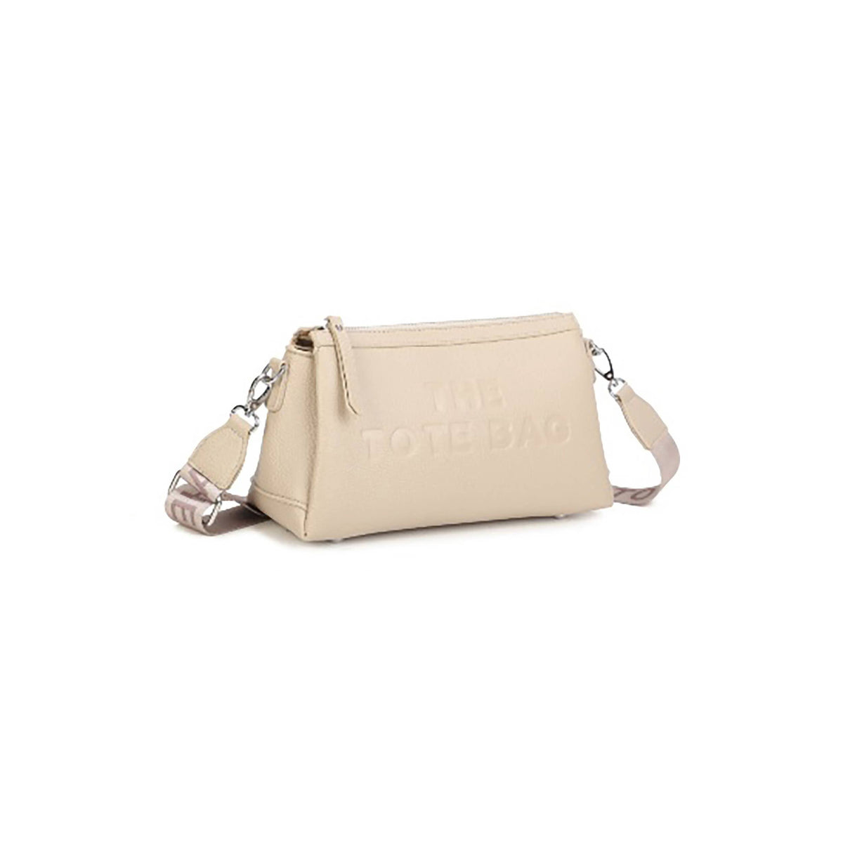Canvas TOTE Strap Zip Top 3 Compartments Crossbody
