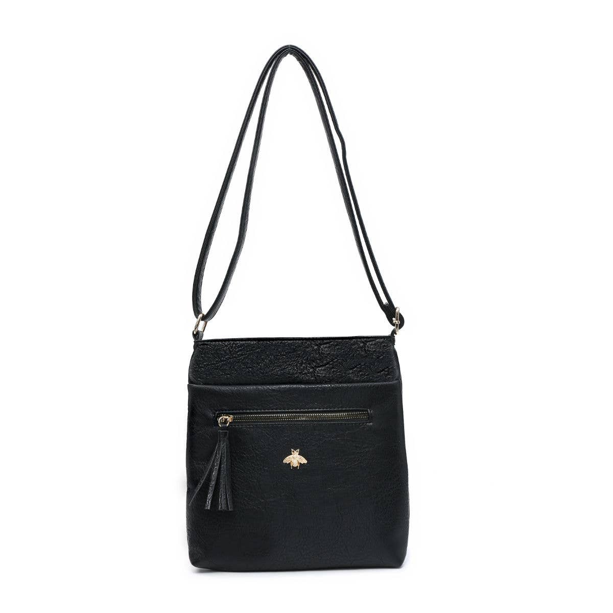 B23013 Cross Body Handbag with zip top sections
