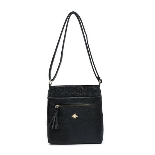 B23013 Cross Body Handbag with zip top sections