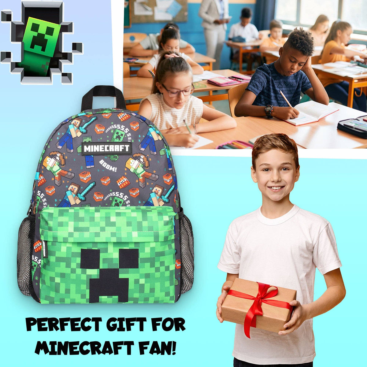 Large School Kids Backpack - Minecraft | Fringoo