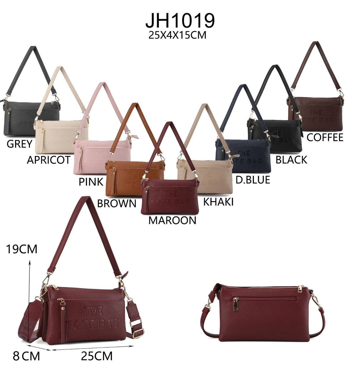 TOTE  3 Compartments Crossbody Handbag