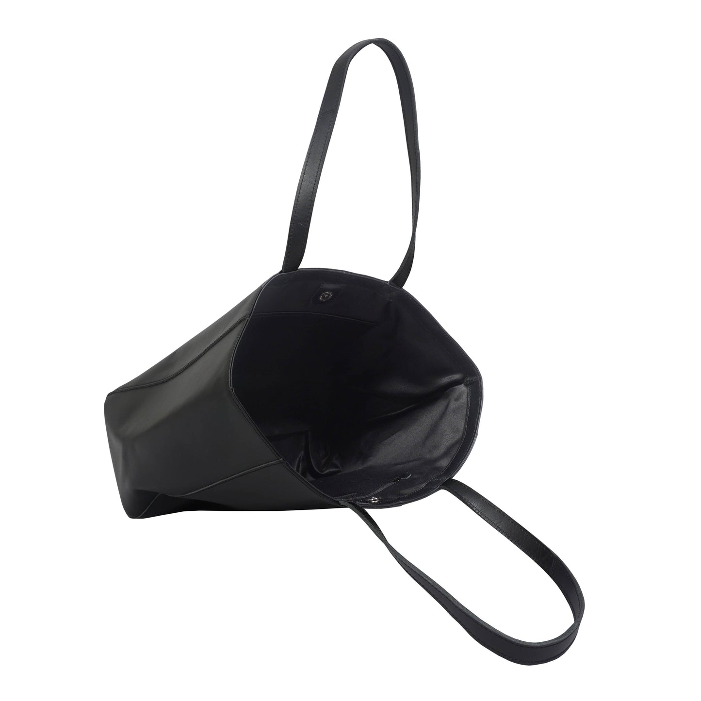 ASSOTS LONDON 'ABINGDON' Black Real Leather lined Designer Tote Bag