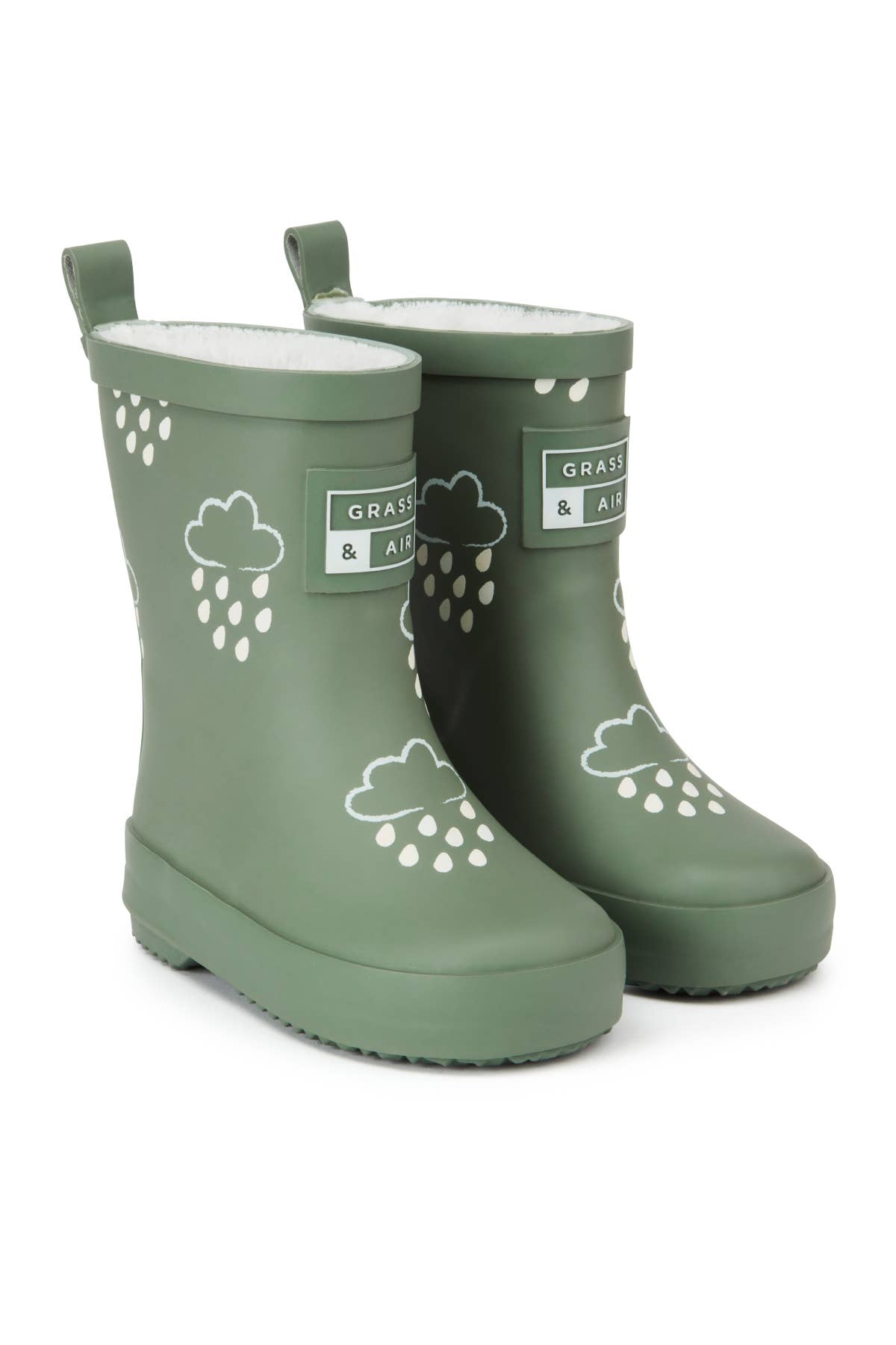 Grass & Air Khaki Green Colour-Changing Kids Wellies